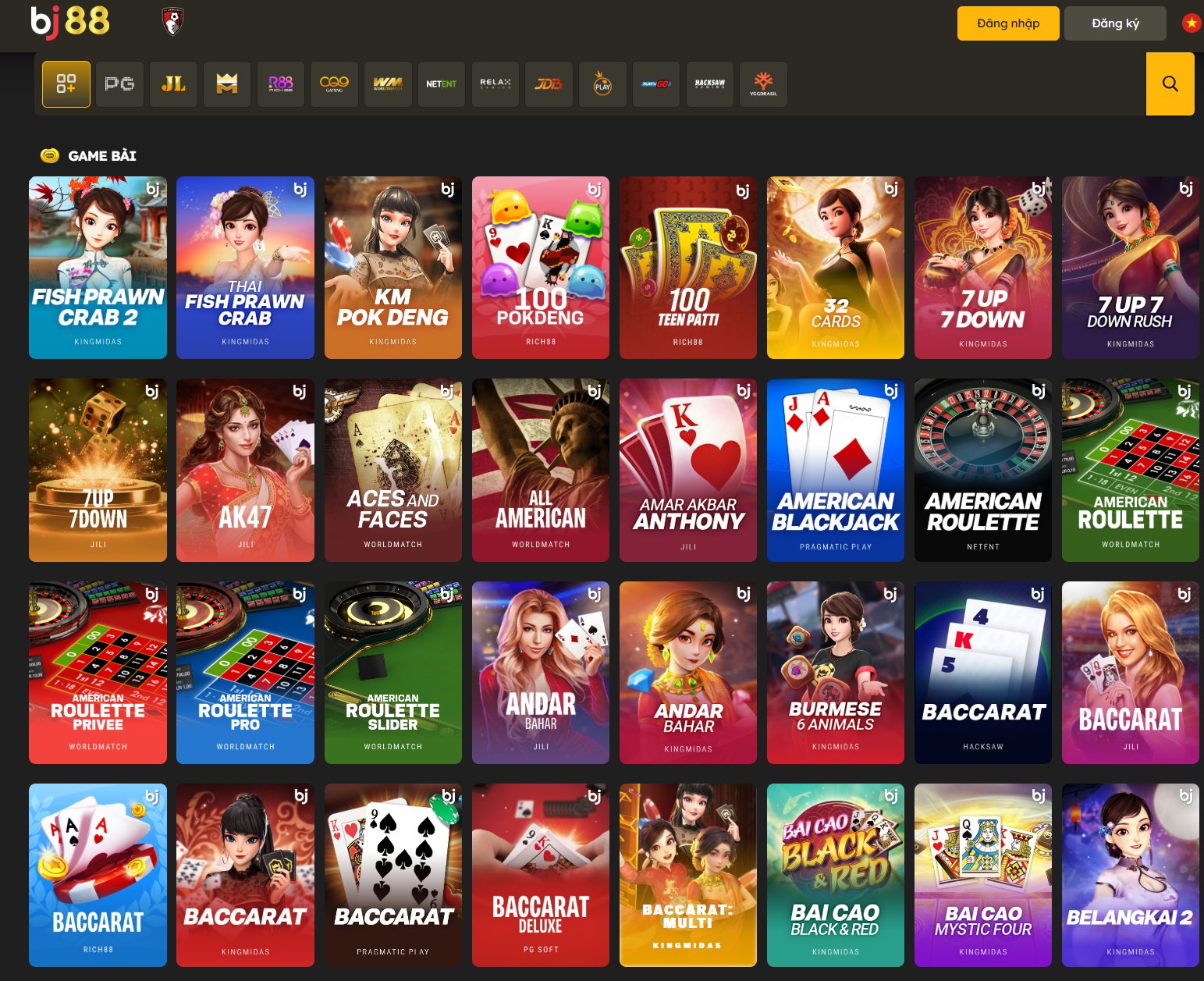 Game bài & Table Game tại Bj88 đa dạng thể loại với hơn 100+ trò chơi khác nhau