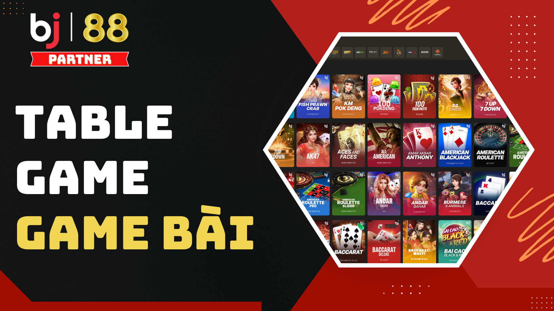 BJ88 ⭐️ Trực Tiếp Đá Gà BJ88VND.Com Chính Thức 2026 26 Sảnh game bài & table games tại BJ88 có đa dạng nhà cung cấp với nhiều trò chơi 3D đổi thưởng hấp dẫn